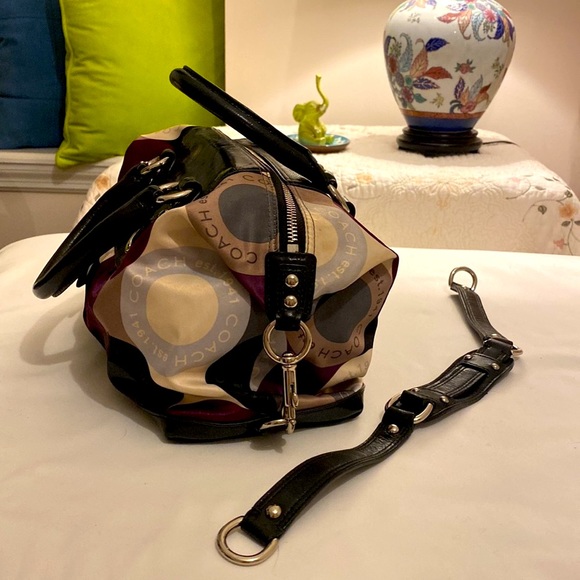 Vintage Coach Supercute!!  Mini Small Medium Coach Black Purple Multi EUC!! - Picture 7 of 11